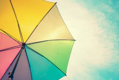 Abstract image of vintage colorful umbrella